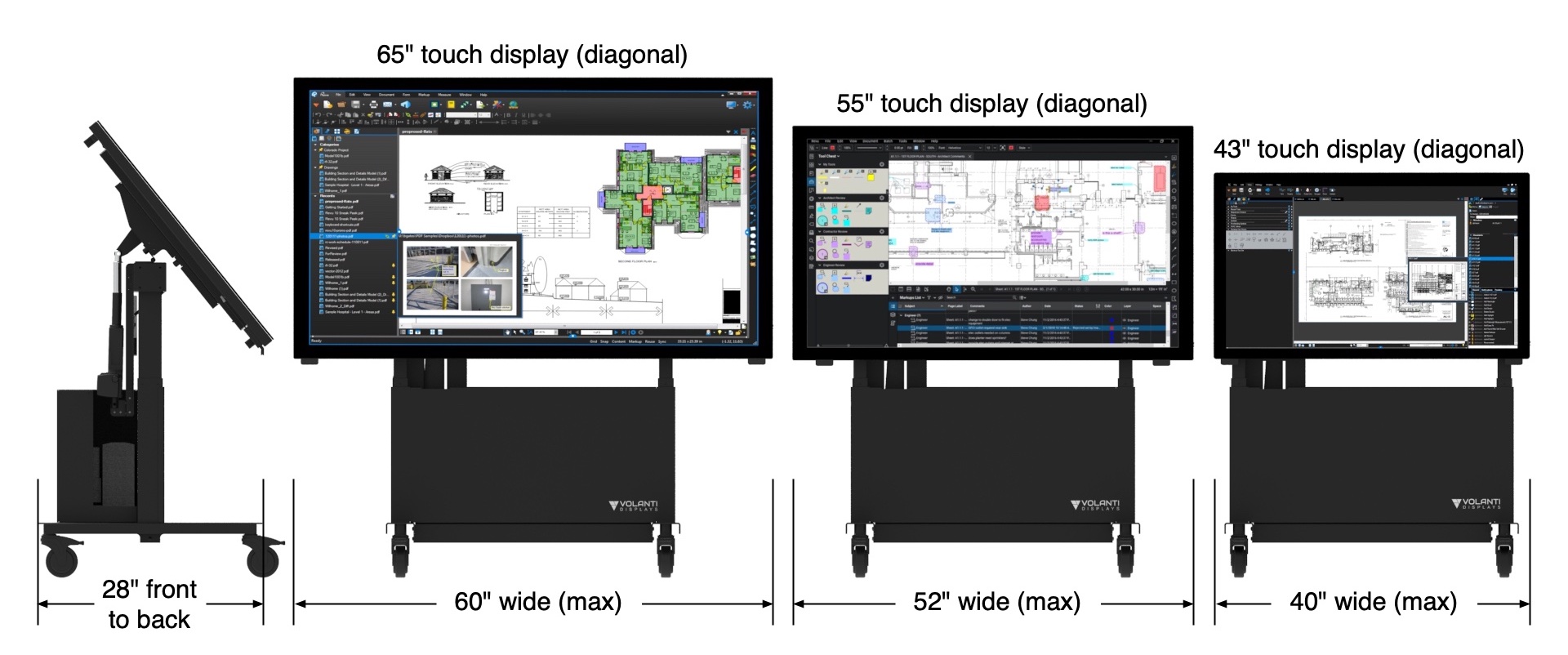plan review touch screen dimensions